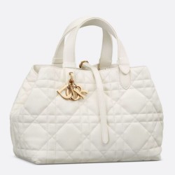 Miglior Falso Dior Toujours Grande Borsa Macrocannage Pelle di Vitello Bianca Economiche Premium