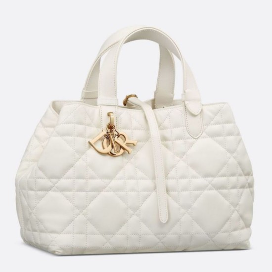 Miglior Falso Dior Toujours Grande Borsa Macrocannage Pelle di Vitello Bianca Economiche Premium