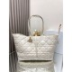 Miglior Falso Dior Toujours Grande Borsa Macrocannage Pelle di Vitello Bianca Economiche Premium