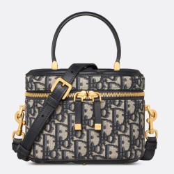 Miglior Falso Dior Small CD Signature Vanity Case Blue Oblique Jacquard Economiche Premium