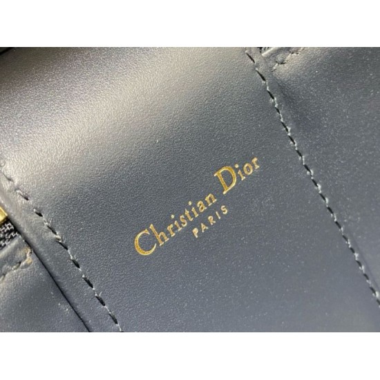 Miglior Falso Dior Small CD Signature Vanity Case Blue Oblique Jacquard Economiche Premium