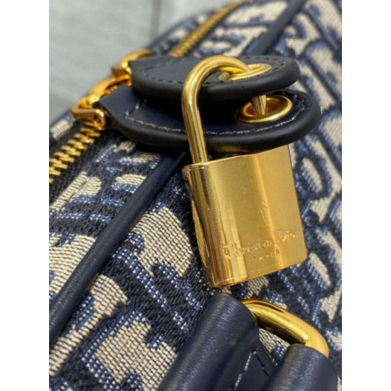 Miglior Falso Borsa bowling media Dior D-Vibe Bowling Borsa media Jacquard blu obliquo Economiche Premium