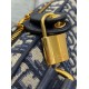 Miglior Falso Borsa bowling media Dior D-Vibe Bowling Borsa media Jacquard blu obliquo Economiche Premium