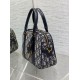 Miglior Falso Borsa bowling media Dior D-Vibe Bowling Borsa media Jacquard blu obliquo Economiche Premium