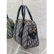 Miglior Falso Dior D-Vibe Bowling Borsa grande Jacquard blu obliquo Economiche Premium