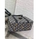 Miglior Falso Dior D-Vibe Bowling Borsa grande Jacquard blu obliquo Economiche Premium