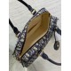 Miglior Falso Dior D-Vibe Bowling Borsa grande Jacquard blu obliquo Economiche Premium