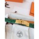 Replica Cintura Hermès Kelly 18 in alligatore lucido color malachite imitazione Falso