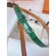 Replica Cintura Hermès Kelly 18 in alligatore lucido color malachite imitazione Falso