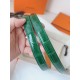 Replica Cintura Hermès Kelly 18 in alligatore lucido color malachite imitazione Falso