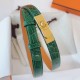 Replica Cintura Hermès Kelly 18 in alligatore lucido color malachite imitazione Falso
