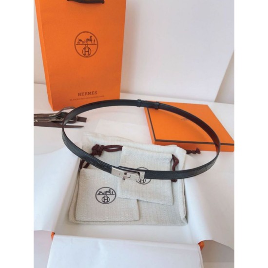 Replica Cintura Hermès Kelly 18 in alligatore nero lucido imitazione Falso