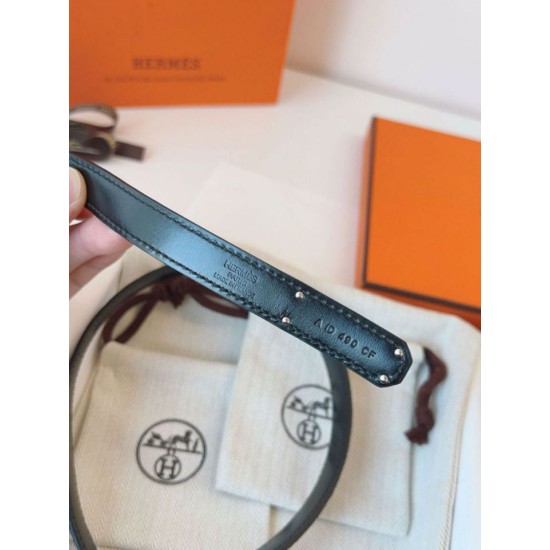 Replica Cintura Hermès Kelly 18 in alligatore nero lucido imitazione Falso