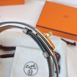 Replica Cintura Hermès Kelly 18 in alligatore lucido color tourterelle imitazione Falso