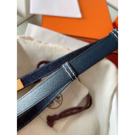 Replica Cintura Hermès Kelly Jean 18 in denim ed Epsom imitazione Falso