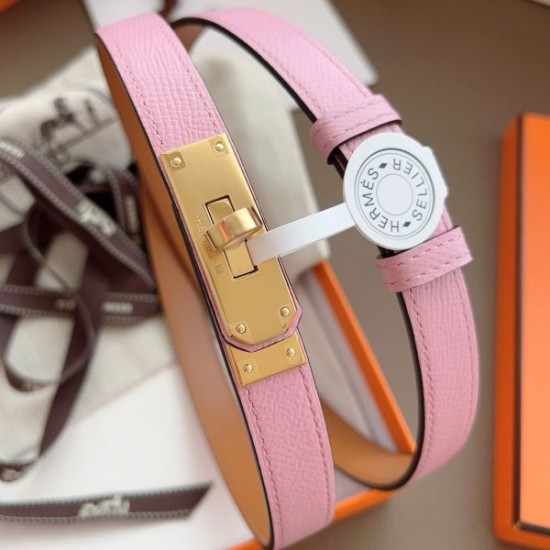 Replica Cintura Hermès Kelly 18 Rosa Epsom imitazione Falso