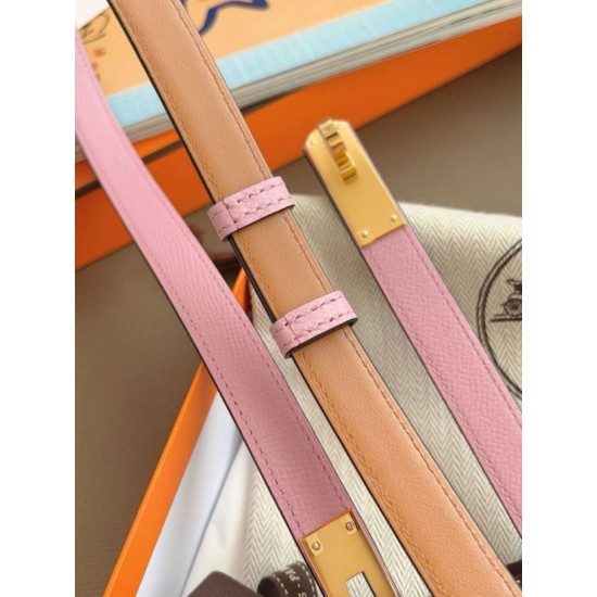 Replica Cintura Hermès Kelly 18 Rosa Epsom imitazione Falso
