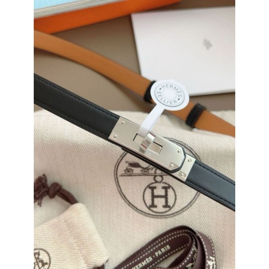 Replica Cintura Hermès Kelly 18 Nera Swift Pelle di vitello imitazione Falso