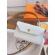 Replica Cintura Hermès Kelly Pocket 18 Biscuit e Pelle di Vitello Epsom Bianca imitazione Falso
