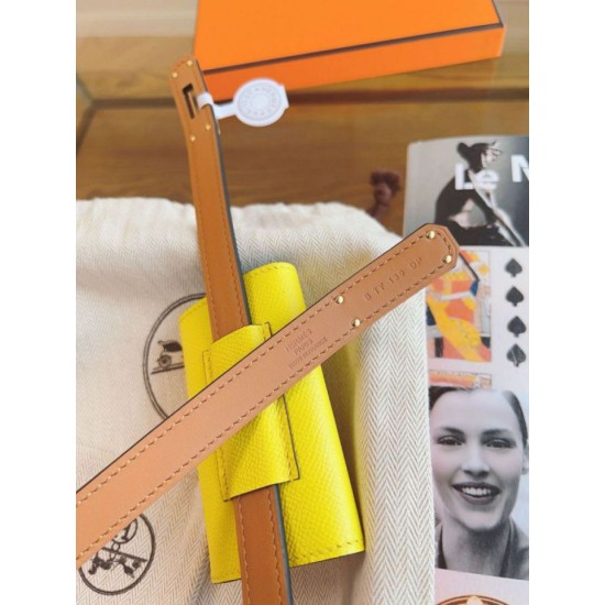 Replica Cintura Hermès Kelly Pocket 18 Biscuit e Pelle di Vitello Epsom Soufré imitazione Falso