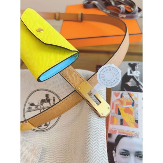 Replica Cintura Hermès Kelly Pocket 18 Biscuit e Pelle di Vitello Epsom Soufré imitazione Falso