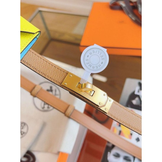 Replica Cintura Hermès Kelly Pocket 18 Biscuit e Pelle di Vitello Epsom Soufré imitazione Falso
