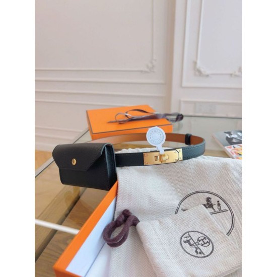 Replica Cintura Hermès Kelly Pocket 18 in vitello Epsom nero imitazione Falso