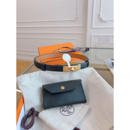 Replica Cintura Hermès Kelly Pocket 18 in vitello Epsom nero imitazione Falso
