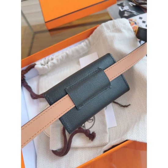 Replica Cintura Hermès Kelly Pocket 18 in vitello Epsom nero imitazione Falso