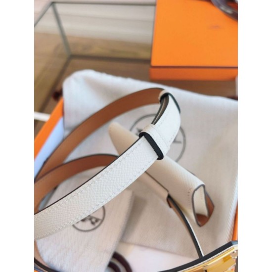 Replica Cintura Hermès Kelly Pocket 18 in vitello Epsom bianco imitazione Falso