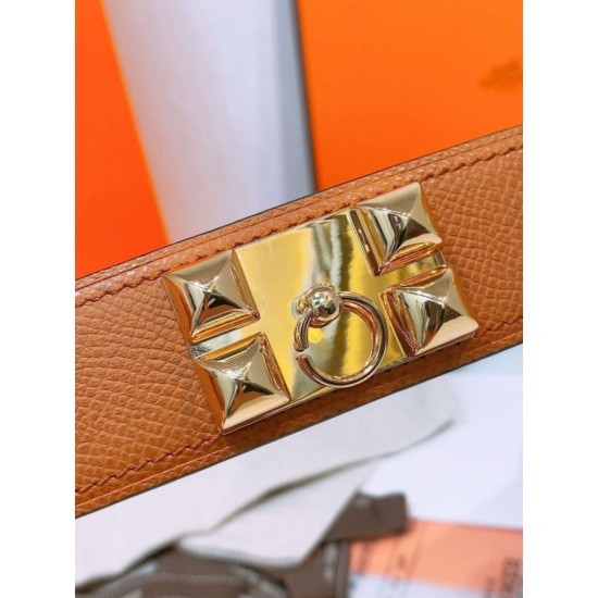 Replica Cintura Hermès Collier de Chien 32 Oro Epsom Vitello imitazione Falso