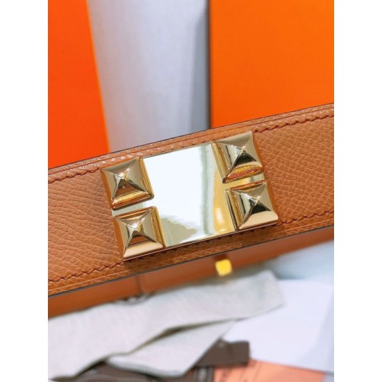 Replica Cintura Hermès Collier de Chien 32 Oro Epsom Vitello imitazione Falso
