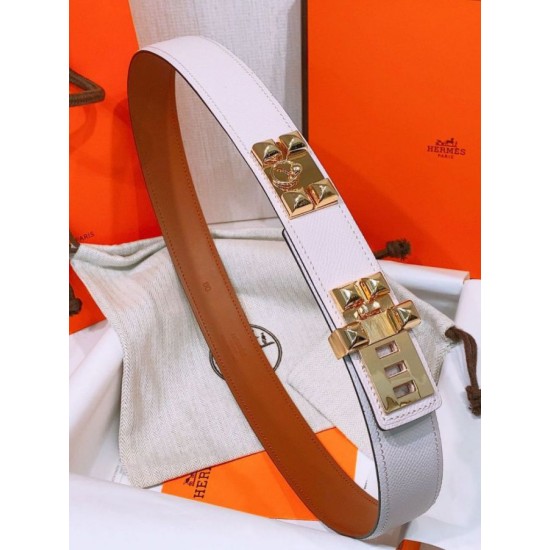 Replica Cintura Hermès Collier de Chien 32 Malva Chiaro Epsom imitazione Falso