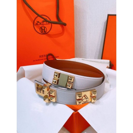 Replica Cintura Hermès Collier de Chien 32 Malva Chiaro Epsom imitazione Falso