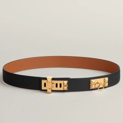 Replica Cintura Hermès Collier de Chien 32 Nero Epsom Vitello imitazione Falso
