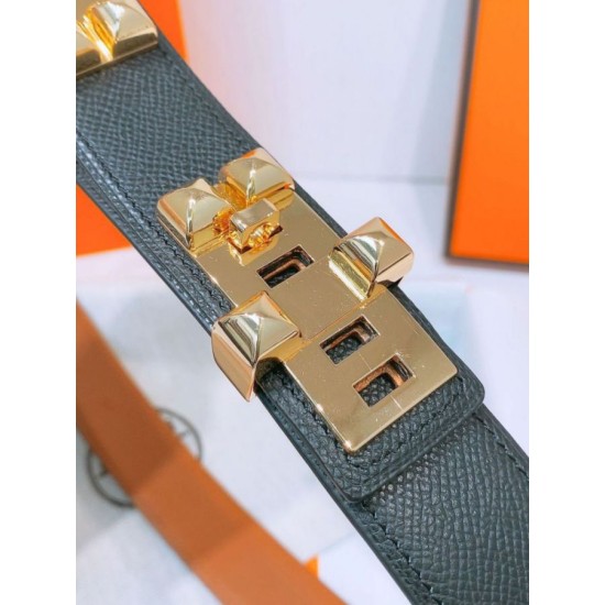 Replica Cintura Hermès Collier de Chien 32 Nero Epsom Vitello imitazione Falso