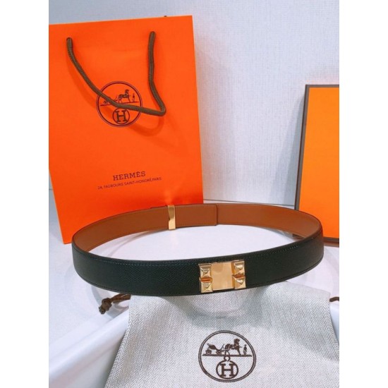 Replica Cintura Hermès Collier de Chien 32 Nero Epsom Vitello imitazione Falso