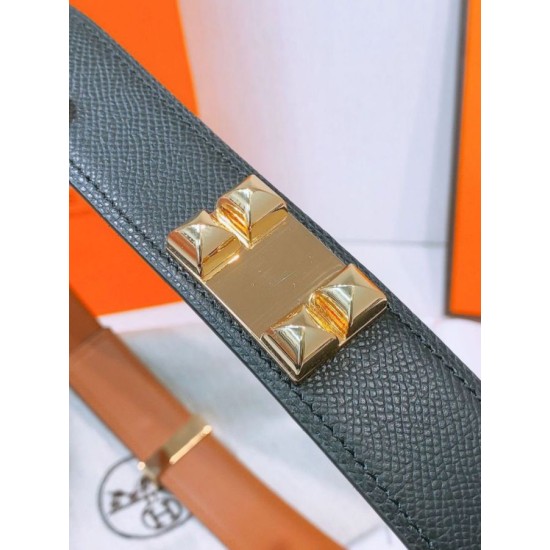 Replica Cintura Hermès Collier de Chien 32 Nero Epsom Vitello imitazione Falso