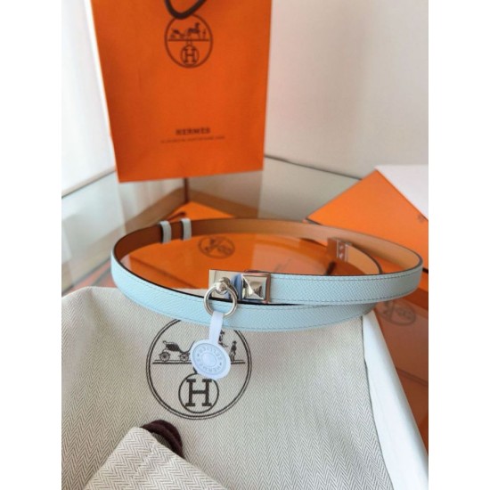 Replica Cintura Hermès Rivale 18 in pelle di vitello Epsom Blu Brume imitazione Falso