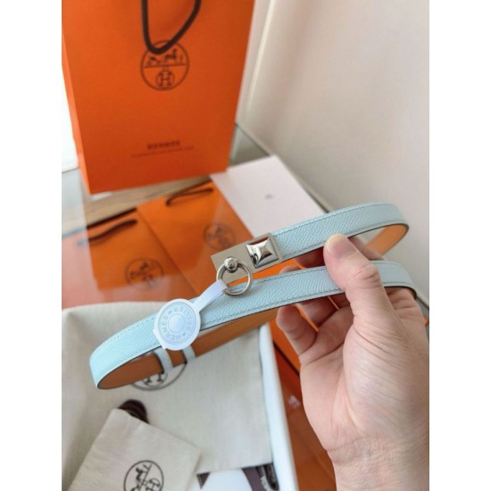 Replica Cintura Hermès Rivale 18 in pelle di vitello Epsom Blu Brume imitazione Falso