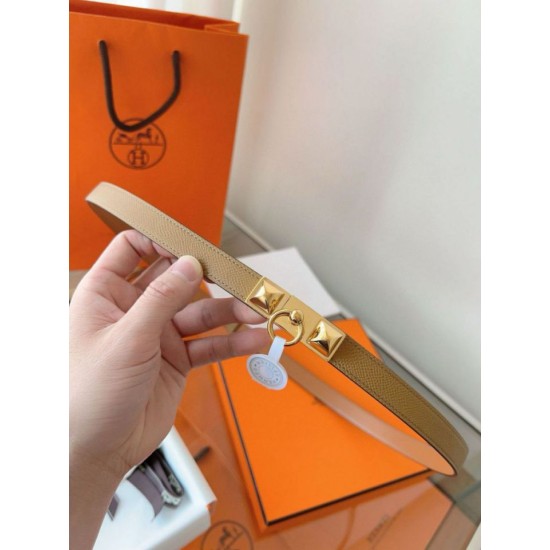 Replica Cintura Hermès Rivale 18 con fibbia Rivale, pelle di vitello Epsom Chai imitazione Falso