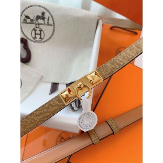 Replica Cintura Hermès Rivale 18 con fibbia Rivale, pelle di vitello Epsom Chai imitazione Falso