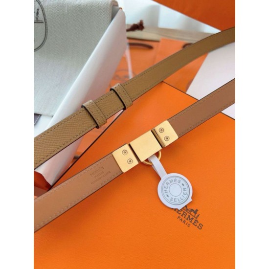 Replica Cintura Hermès Rivale 18 con fibbia Rivale, pelle di vitello Epsom Chai imitazione Falso