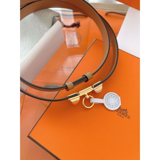 Replica Cintura Hermès Rivale 18 con fibbia Rivale, pelle di vitello Epsom Chai imitazione Falso