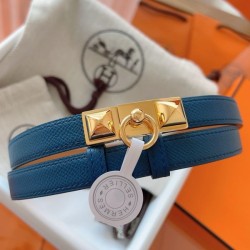 Replica Hermès Rivale 18 Belt in Vitello Epsom Blu imitazione Falso