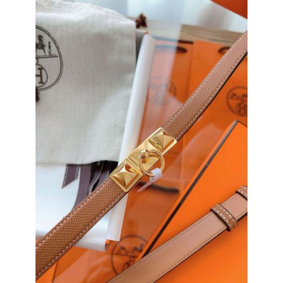 Replica Cintura Hermès Rivale 18 in vitello Epsom color oro imitazione Falso