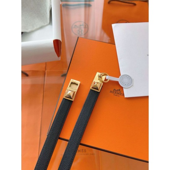 Replica Cintura Hermès Rivale 18 in pelle di vitello Epsom Nero imitazione Falso