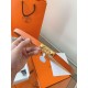 Replica Cintura Hermès Rivale 18 con fibbia Rivale, pelle di vitello Epsom Arancione imitazione Falso