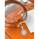 Replica Cintura Hermès Rivale 18 con fibbia Rivale, pelle di vitello Epsom Arancione imitazione Falso