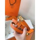 Replica Cintura Hermès Rivale 18 con fibbia Rivale, pelle di vitello Epsom Arancione imitazione Falso
